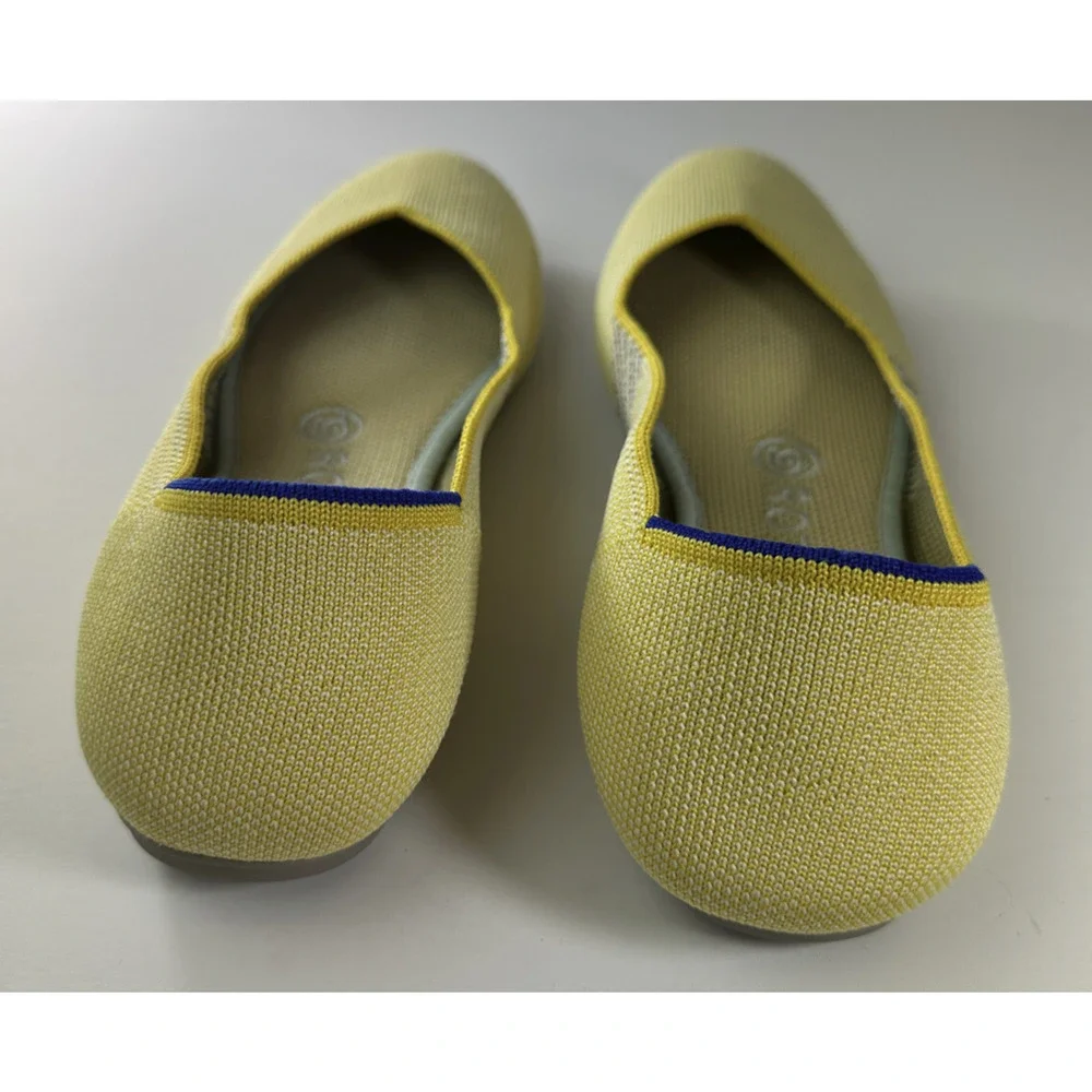 Rothy's Round Toe The Flat Ballet Slip On Knit Shoes Sunshine Yellow Women's 7.5 - Picture 12 of 16